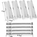Repair Kit Includes 4 Stainless Steel Burners and 4 Stainless Steel Heat Plates for Charmglow 720-0396, 720-0578 Gas Grill Models