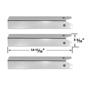3 Pack Replacement Stainless Steel Heat Plate for CFM, Uniflame GBC750W-C, GBC750W, GBC750WNG-C, GBC850W, GBC850W-C, GBC850WNG-C, NSG3902B, Wellington, GNSG3902B Gas Grill Models